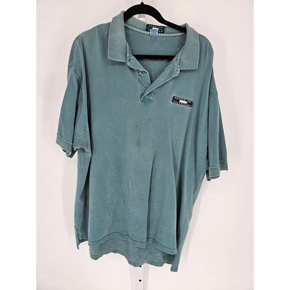 Carolina Cotton Men's Teal Rensselaer Polytechnic Hi-Low Polo Size XL